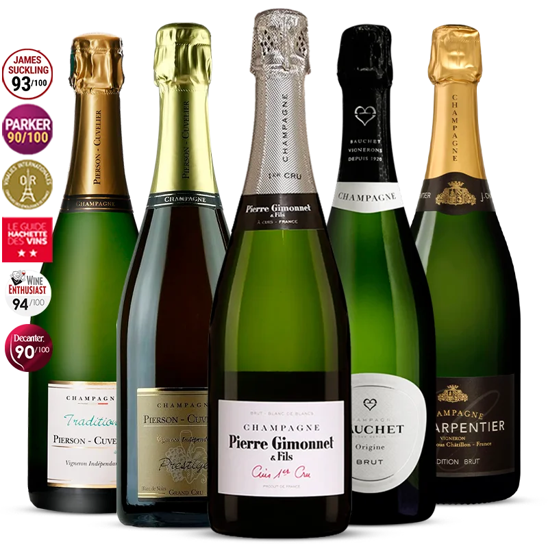 Pack 5 Champagnes de Vignerons